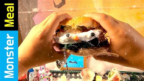 2019 Christmas Special Burger Fictional Video Monster Meal Asmr Eating Sounds Kluna Tik