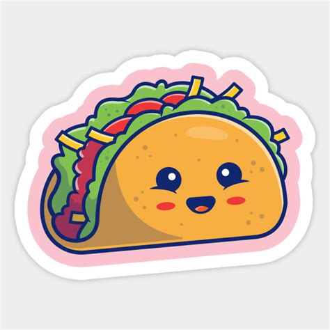 Cute Taco Cartoon - Taco - Sticker | TeePublic