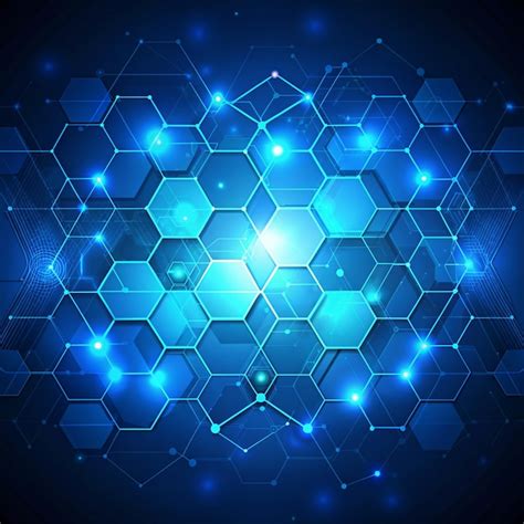 Abstract Blue Technology Hexagonal Background Premium Ai Generated Image