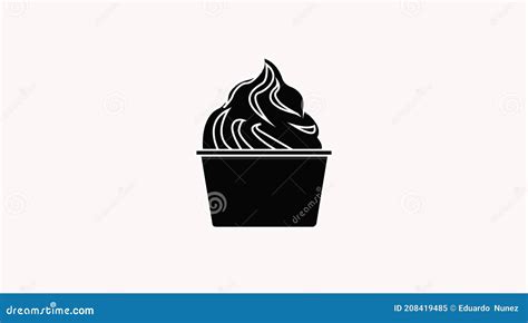 Icono De Helado En Blanco Y Negro Ilustración Del Vector Ilustración