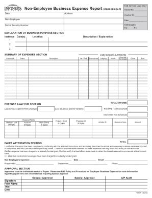 Fillable Online Non Employee Reimbursement Expense Form Fax Email Print