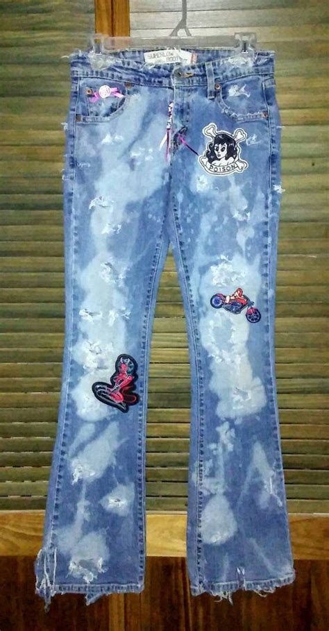 Destroyed Bleached And Patched Jeans Medium Wash Size 3M Zombie