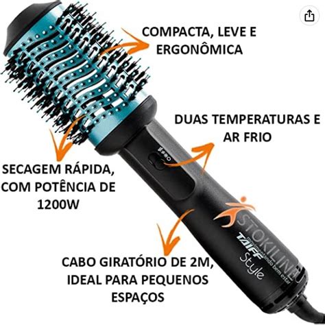 Escova Secadora Taiff Style Oval W Preto Azul Shopee Brasil