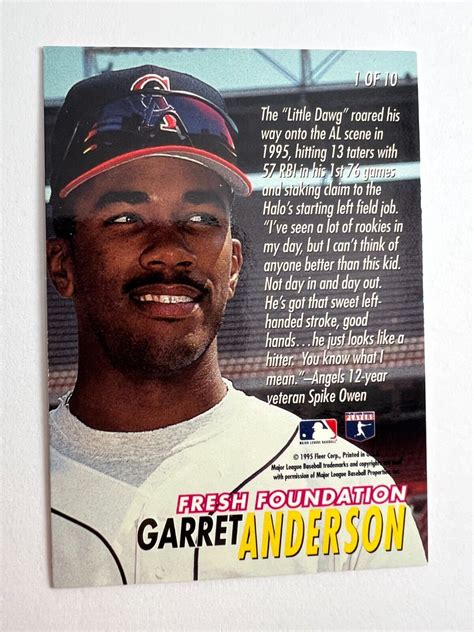 1996 Fleer Ultra Fresh Foundation 1 Garret Anderson For Sale Online