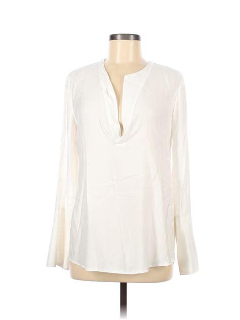 James Perse Solid White Long Sleeve Blouse Size Med 2 78 Off ThredUP