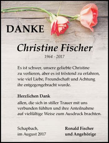 Traueranzeigen Von Christine Fischer Schwarzw Lder Bote Trauer