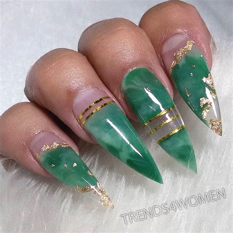 Nail Design Printer Gold Acrylic Nails Jade Nails Green Nail Designs