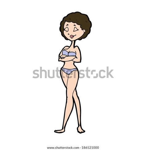 Cartoon Retro Woman Bikini Stock Vector Royalty Free 186521000