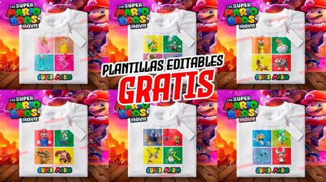 Plantillas Para Sublimar Playeras De Mario Bros Con Editables Y