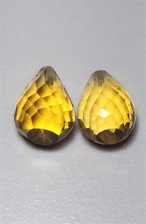 Aaa Natural Citrin Loose Gemstone Faceted Teardrops Shape With Drill