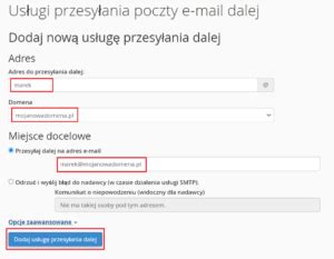 Jak ustawić przekierowanie poczty w cPanel Domenomania pl