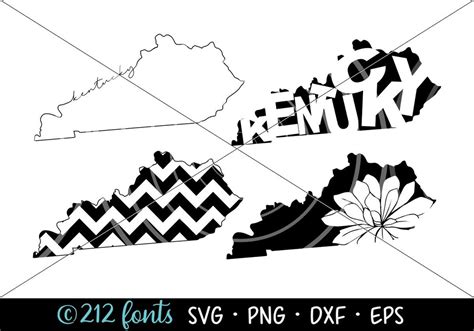 Kentucky Outline Map Png Kentucky Svg Silhouette Map Digital Etsy