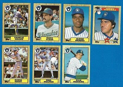 1987 MILWAUKEE BREWERS Topps COMPLETE Team SET 31 NM MT Cards YOUNT