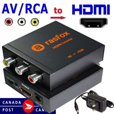 Powered Av Rca To Hdmi Converter Box Composite Cvbs Adapter P P