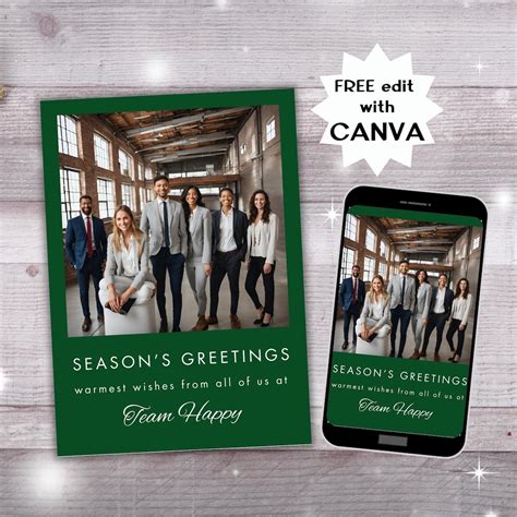 Business Christmas Card Template Company Holiday Card Corporate