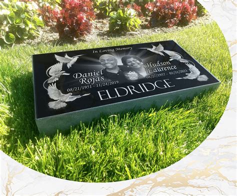 Flat Headstone X X Inches Black Granite Diamond Engraved Etsy