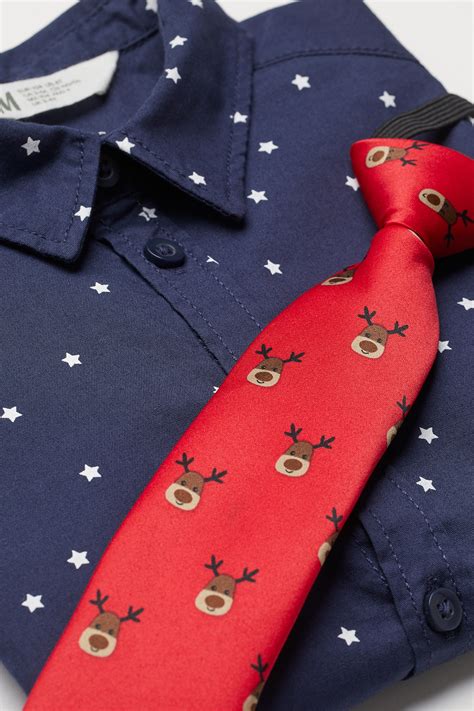 Shirt And Tiebow Tie Navy Bluereindeer Kids Handm Us