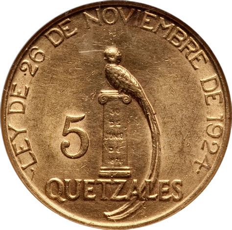 5 Quetzales Guatemala Numista