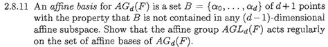 group theory - Affine geometry and its basis - Mathematics Stack Exchange