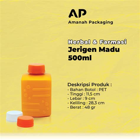 Jerigen Madu 500ml Putih Amanah Packaging