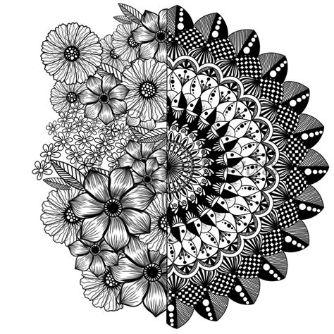 Floral Mandala Art | Flower mandala | Flower mandala doodle | Flower zentangle art in 2024 ...