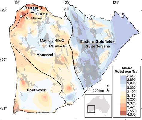 Tectonic Terrane Map Of The Yilgarn Craton Western Australia Main