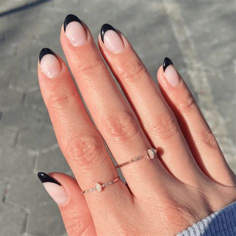 Black French Tip Nails Bring The Goth Back To Your Manis