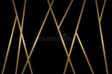 Fondo Negro Abstracto Del Vector Con Las Líneas De Oro Metálicas Brillantes Del Mosaico