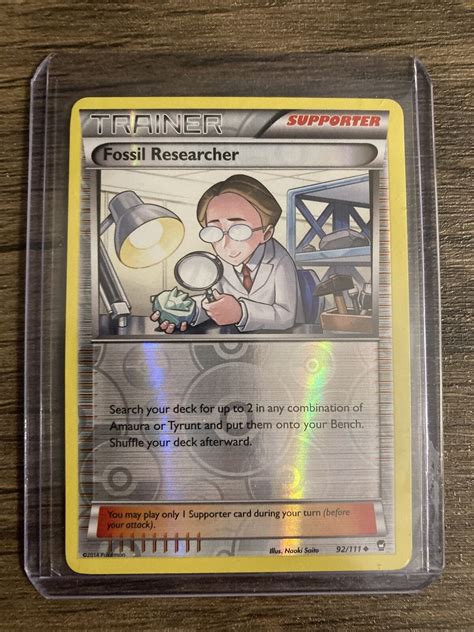 Fossil Researcher 92 111 Reverse Holo Xy Furious Fists 2014 Pokemon Nm Ebay