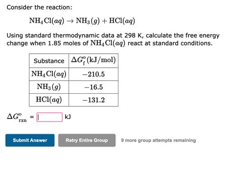 Solved Consider The Reaction Hclgnh3g→nh4cls Using