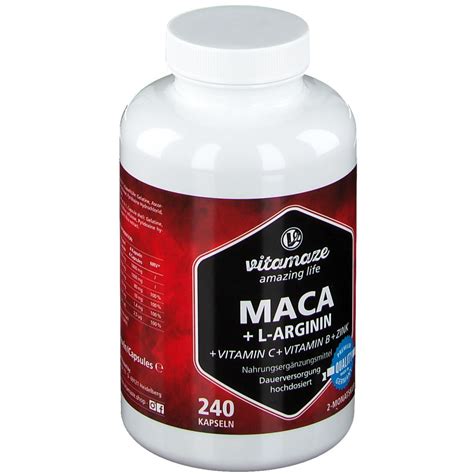 Vitamaze Maca 4000 Mg Ad Alto Dosaggio L Arginina Vitamine Zinco