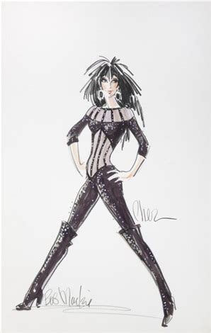 CHER BELIEVE ERA COSTUME ILLUSTRATION by Bob Mackie on artnet