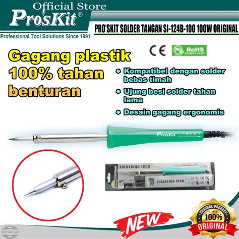 Jual Pro SKit Solder Tangan Listrik Solder Iron Si 124B 100 100W