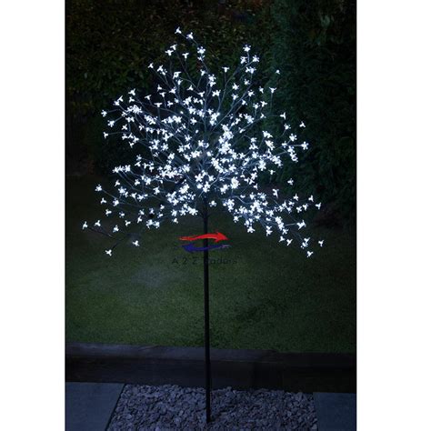 Ft Led Solar Powered Blossom Tree White Light Garden Decoration