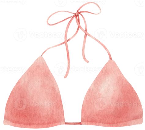 Pink Bikini Swimsuits Watercolor Style For Decorative Element Png