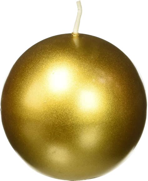 Zest Candle 6 Piece Ball Candles 3 Inch Metallic Gold Home And Kitchen