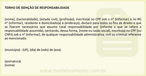 Termo De Responsabilidade Canalizacao