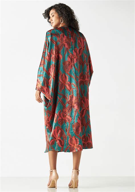 Buy Iconic All Over Floral Print Kaftan Dress With Long Sleeves Splash Uae