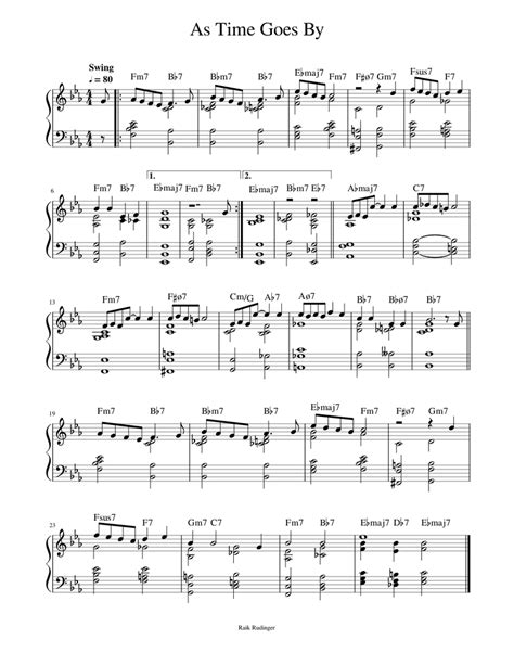 As Time Goes By Sheet Music For Piano Solo