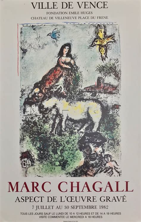 Affiche Fondation Emile Huges Aspect De Loeuvre Gravé Marc Chagall