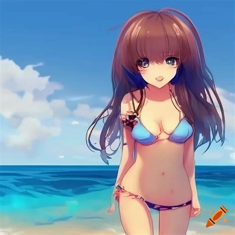 Anime Beach Girl On Craiyon