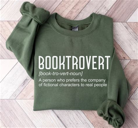 Booktrovert Sweatshirt Book Lover Shirt For Women Classic Literature Hoodie Bookish Girl