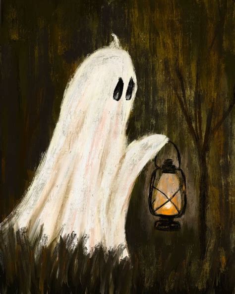 HAROLD Cute Ghost Art Prints PRINTABLE Halloween Wall Art Whimsical