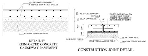 Reinforced Concrete Causeway Pavement Detail In Dwg Autocad File Cadbull