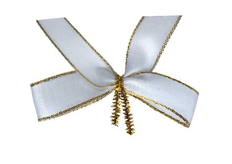 White ribbon bow stock image. Image of textile, festive - 113581423