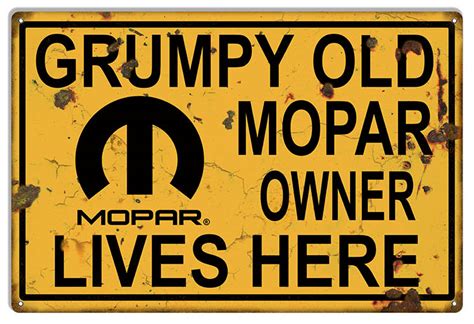 Mopar Old Grumpy Owner Vintage Garage Shop Metal Sign 12x18 ...