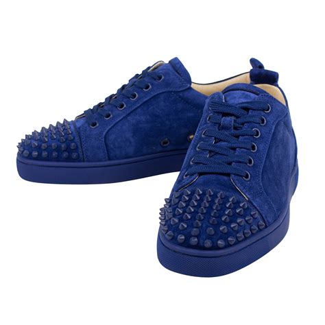 Louis Junior Suede Low Top Spike Sneakers Blue Us 6 Christian