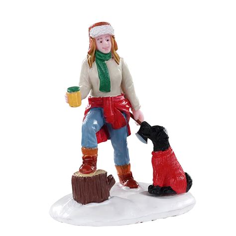 Figurine Lemax Sonia la bûcheronne Village de Noël