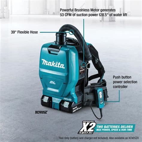 Makita 18v X2 36v Lxt Cordless 1 2 Gal Backpack Dry Dust Extractor Vacuum Bare Tool The