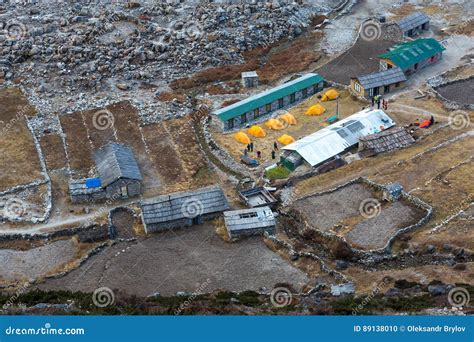 Top View of Mountain Lodge in Nepal Himalaya Stock Photo - Image of ...